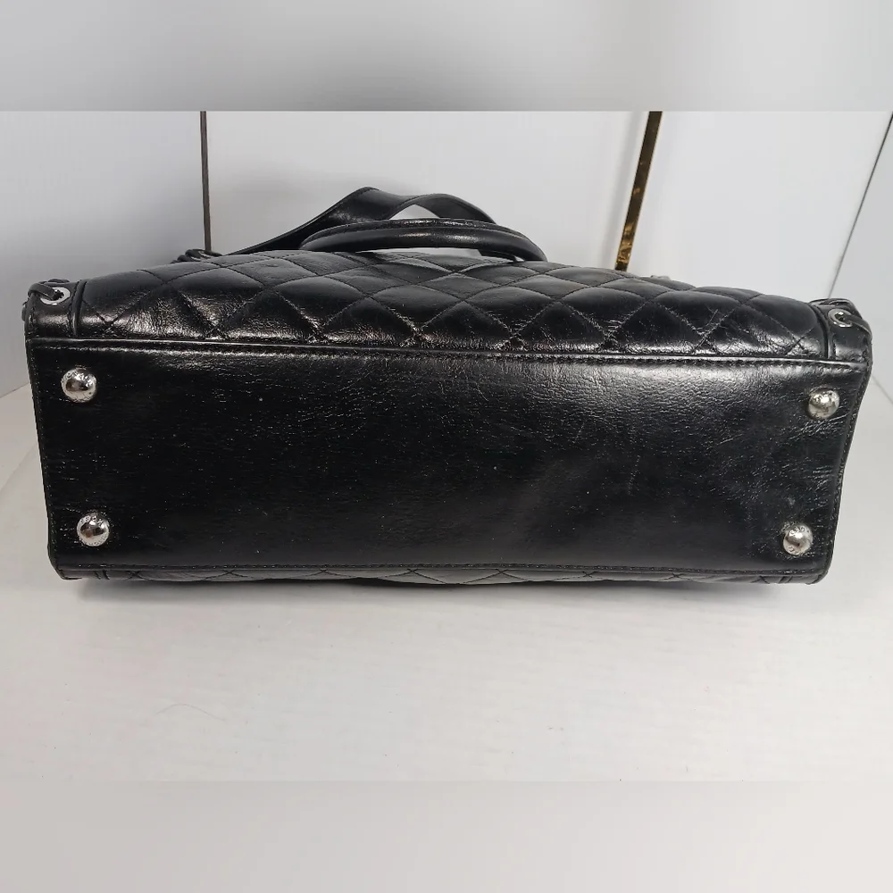 Michael Kors Black Quilted Hamilton Hippie Leather Grommet Bag